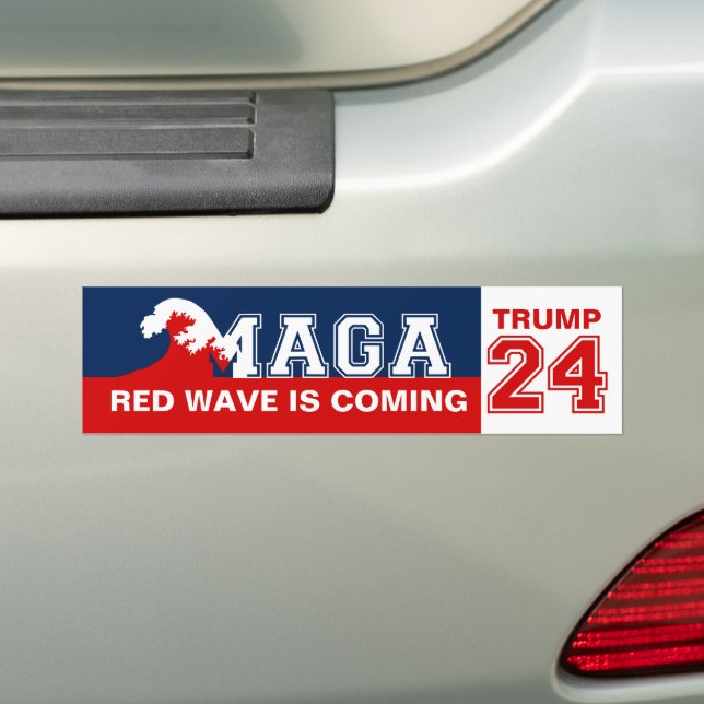 Ultra MAGA Red Wave kommt MAGA King Trump 2024 Autoaufkleber (Auf Auto)