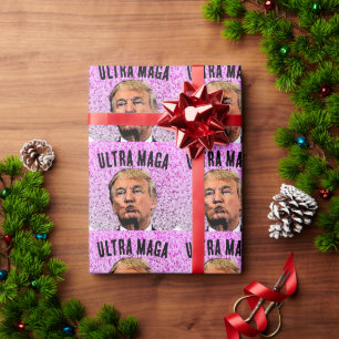 ULTRA MAGA TRUMP CHRISTMAS KISS GESCHENKPAPIER