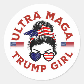 Ultra Maga Trump Girl Runder Aufkleber