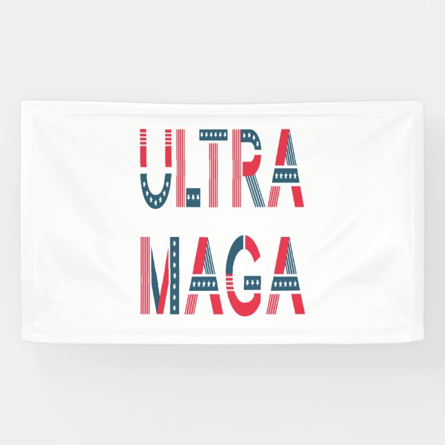 Ultra MAGA Trump Patriotische Republikanische Kons Banner (Horizontal)