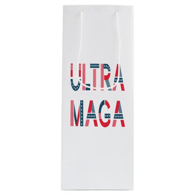 Ultra MAGA Trump Patriotische Republikanische Kons Geschenktüte Für Weinflaschen (Vorderseite)