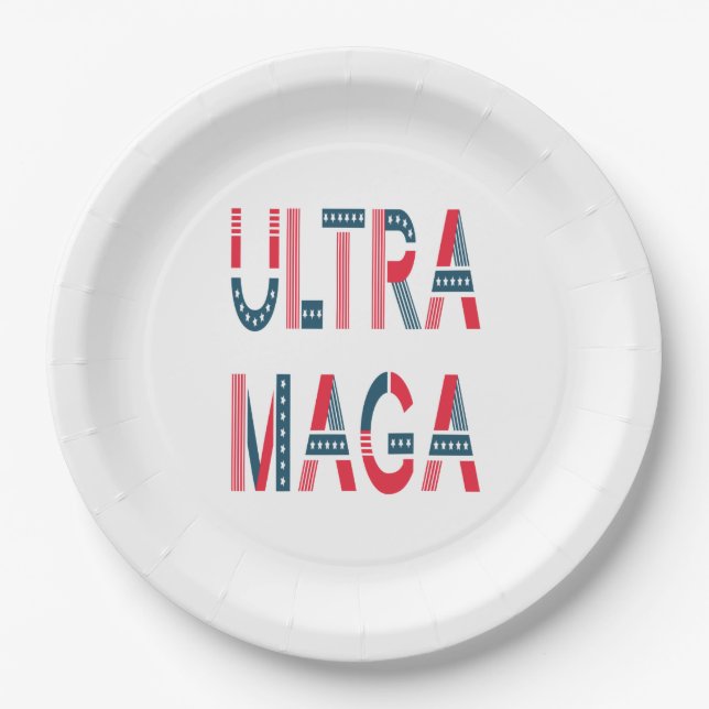 Ultra MAGA Trump Patriotische Republikanische Kons Pappteller (Vorderseite)