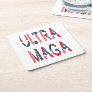 Ultra MAGA Trump Patriotische Republikanische Kons Rechteckiger Pappuntersetzer