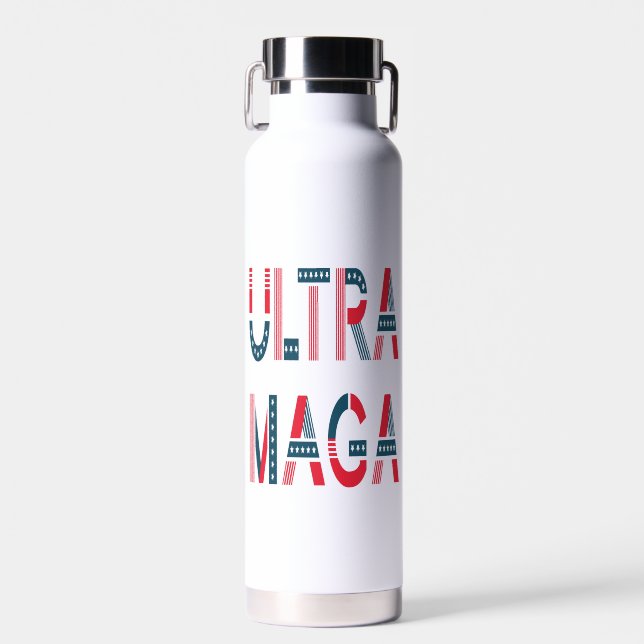 Ultra MAGA Trump Patriotische Republikanische Kons Trinkflasche (Vorne)