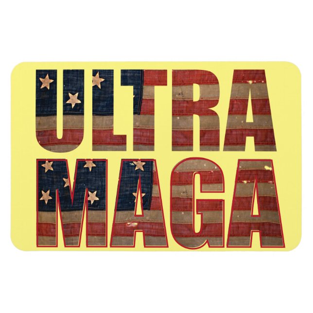Ultra MAGA Trump Unterstützer 💡 Great Again USA Magnet (Horizontal)