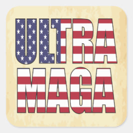 Ultra MAGA Trump Unterstützer 💡 Great Again USA Quadratischer Aufkleber