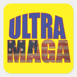 Ultra MAGA Trump Unterstützer 💡 Great Again USA Quadratischer Aufkleber