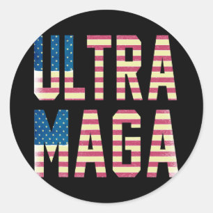 Ultra MAGA USA Flag Pro American Pro Freedom Runder Aufkleber