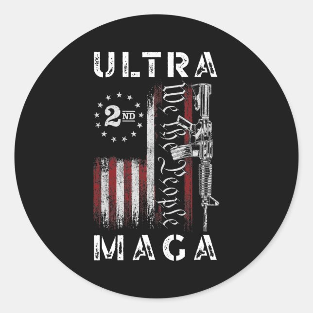Ultra MAGA - wir, die Menschen, sind 15 2. Änderun Runder Aufkleber (Vorderseite)