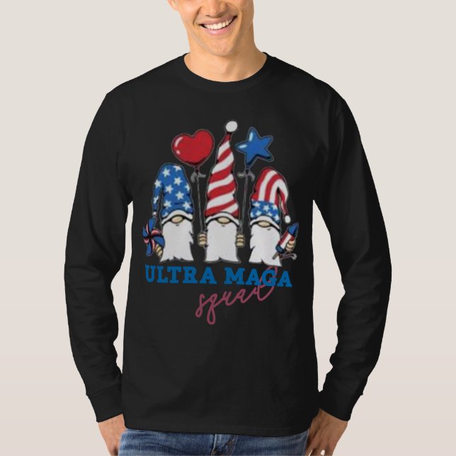 Ultra Mega Squad Gnomes USA Flagge unterstützen Tr T-Shirt (Vorderseite)