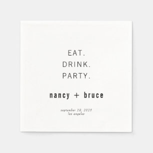 Ultra-Minimal-Hochzeit moderner Typografie Serviette
