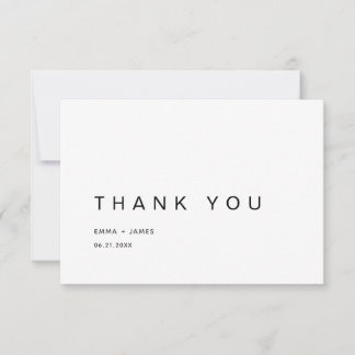 Ultra minimalistische einfache moderne Hochzeit Dankeskarte