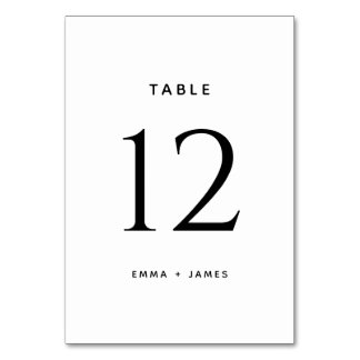 Ultra-minimalistische einfache moderne Hochzeit Tischnummer