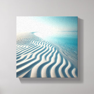Ultra-minimalistische weiße Sandrippel mit Unendli Leinwanddruck