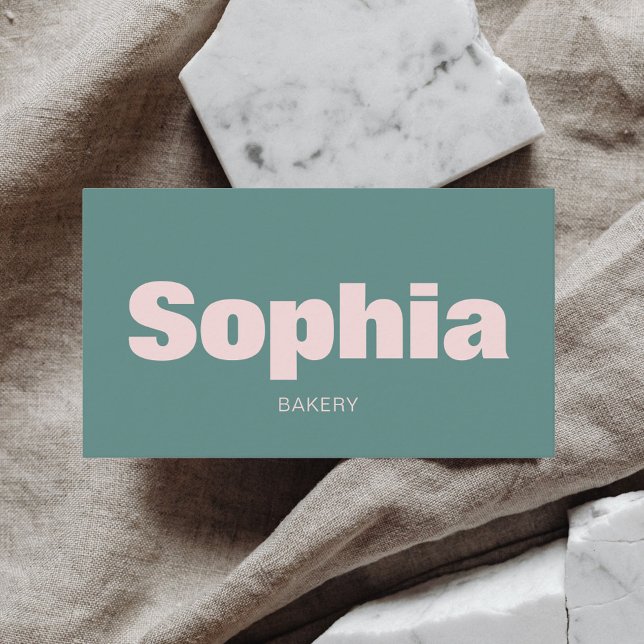 Ultra Minimalistisches grünes Rosa Visitenkarte (Von Creator hochgeladen)