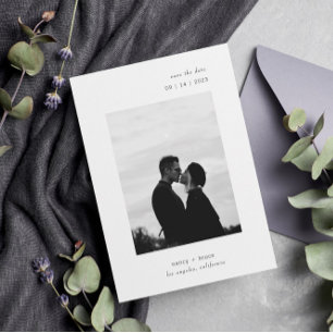 Ultra Minimum Modern Typography Foto Wedding Save The Date