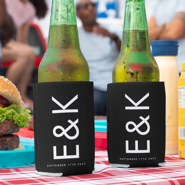 Ultra Modern Bold Big Monogram Simple Wedding Dosenkühler (Von Creator hochgeladen)