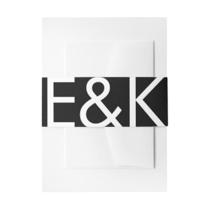 Ultra Modern Bold Big Monogram Simple Wedding Einladungsbanderole