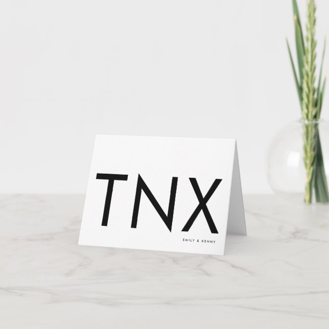 Ultra Modern Bold Big TNX einfach Dankeskarte (Vorderseite)