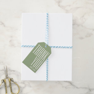 Ultra Modern Bold Dank Typografy Sage Green Geschenkanhänger