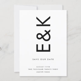 ULTRA MODERN BOLD NAMES MONOGRAM SAVE THE DATE EINLADUNG