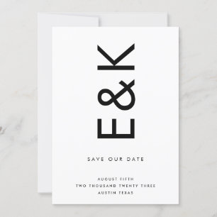 ULTRA MODERN BOLD NAMES MONOGRAM SAVE THE DATE EINLADUNG