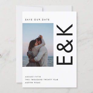 ULTRA MODERN BOLD NAMES MULTI FOTO SAVE THE DATE EINLADUNG