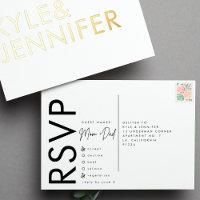 Ultra Modern Bold Names UAWG GOLD FOIL POSTCARD