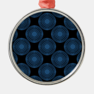Ultra-Modern Circles Premium Ornament, blau Silbernes Ornament
