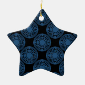 Ultra Modern Circles Star Ornament, blau Keramikornament