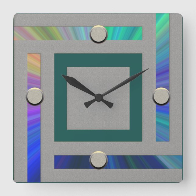 Ultra Modern Contemporary Quadratische Wanduhr (Vorderseite)