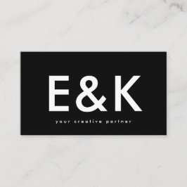 Ultra-Modern, extra fett, Big-Monogramm-Schwarz Visitenkarte