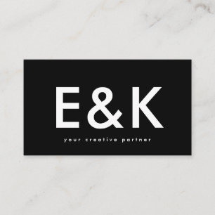 Ultra-Modern, extra fett, Big-Monogramm-Schwarz Visitenkarte