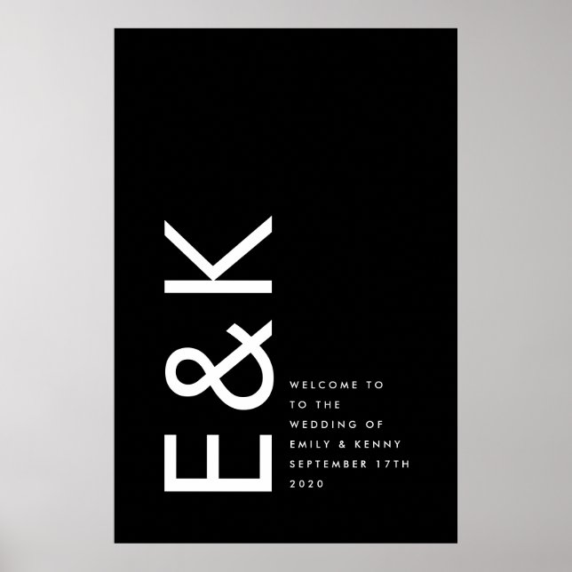 Ultra Modern formatiert Groß Monogram einfach Poster (Vorne)