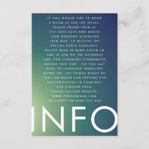 Ultra-Modern Gradient Green Blue Ombre Wedding Begleitkarte