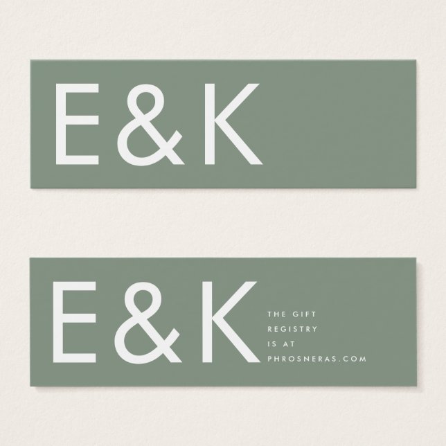 Ultra Modern Sage Green Big Monogram Simple (Vorne & Hinten)