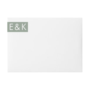 Ultra-Modern Sage Green Monogram Simple Wedding