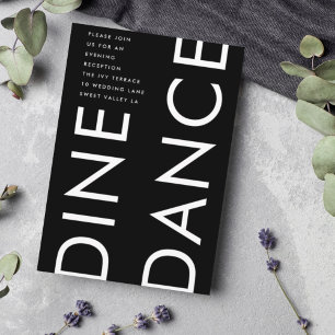 Ultra-MODERNE GROSSNAME DINE DANCE Hochzeit Begleitkarte