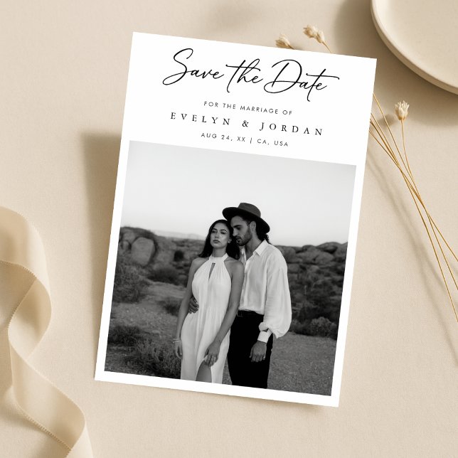 Ultra-moderne, minimalistische klassische Skript-F Save The Date (Von Creator hochgeladen)