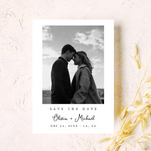 Ultra Moderne Minimalistische Typografie Foto-Hoch Save The Date