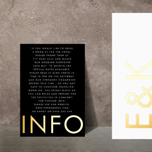 Ultra Moderne Monogramm 2 x Info Details GOLD Folieneinladung