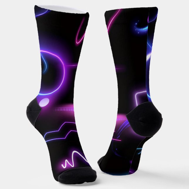 Ultra-Moderne Socken – Neon-Geometrisches Design (Gewinkelt)