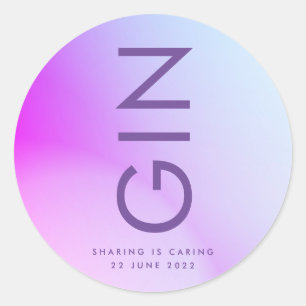 Ultra Moderner Farbverlauf Lila Herbsthochzeit Runder Aufkleber