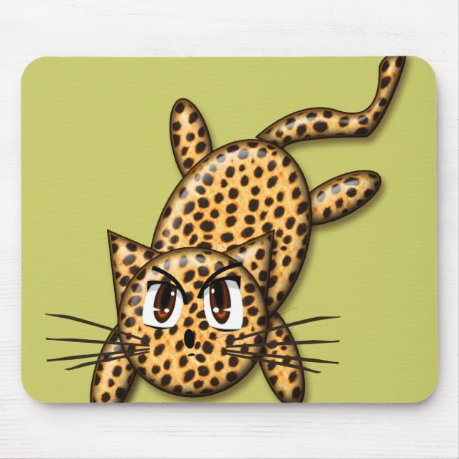 Ultra Niedlich Anime Leopard Kitty Mousepad (Vorne)