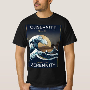 Ultra-Realistisches Wave-Logo für "Kreuzfahrt zur T-Shirt