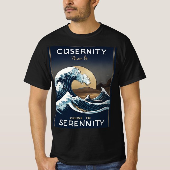 Ultra-Realistisches Wave-Logo für "Kreuzfahrt zur  T-Shirt (Vorderseite)