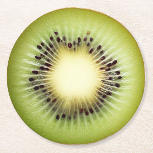 Ultra-Reality-Kiwi-Slice-Getränkekasten Runder Pappuntersetzer