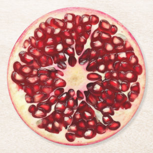 Ultra-Reality-Pomegranate-Porto-Coaster Runder Pappuntersetzer