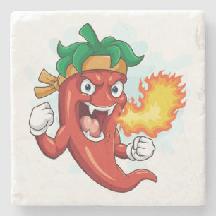 Ultra-Red-Hot-Cartoon-Chili Pepper Steinuntersetzer
