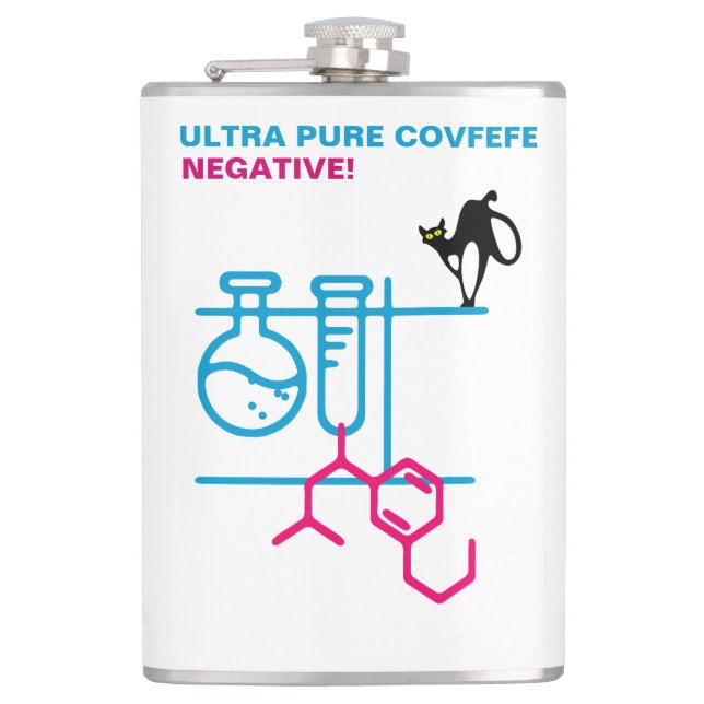 Ultra reine Covfefe. Negativ. Personalisierbar Flachmann (Vorderseite)